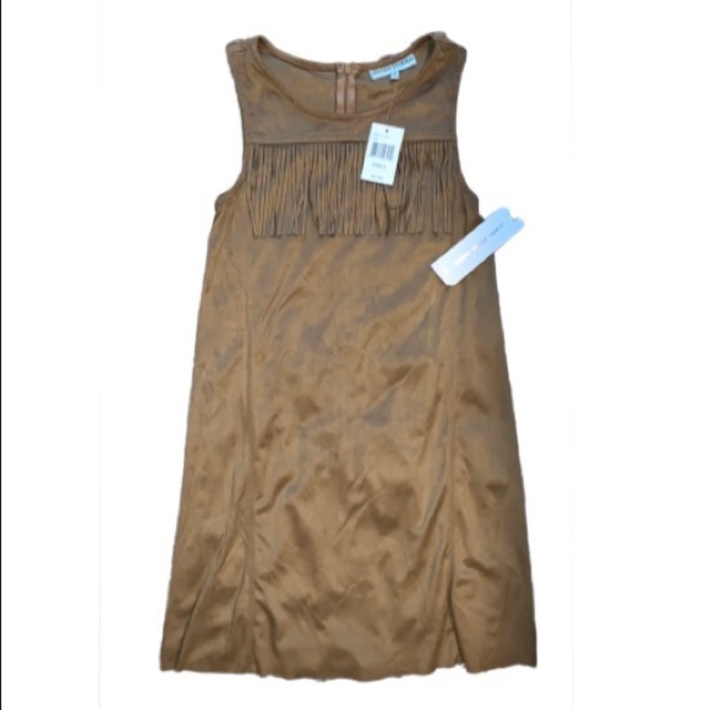 Faux Suede Fringe Dress NWT